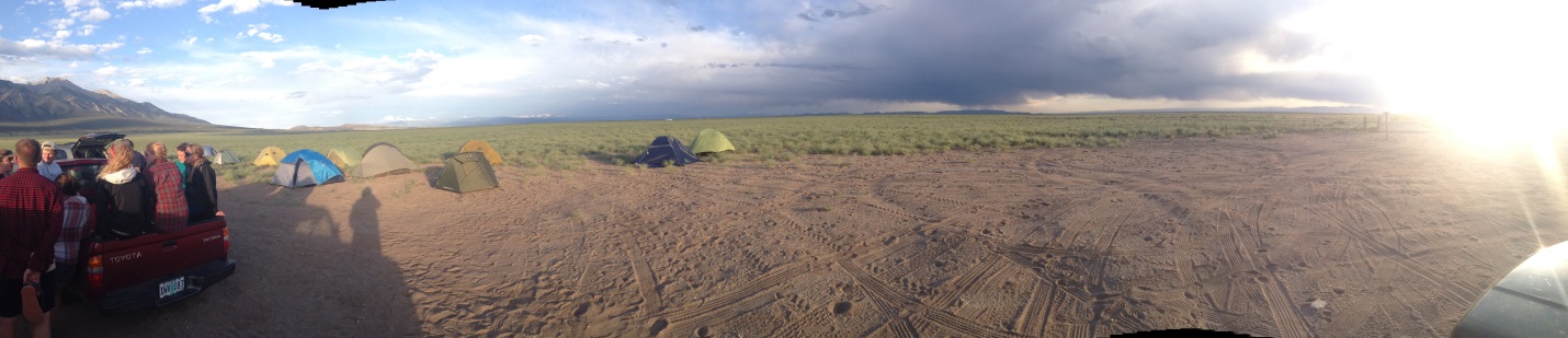 Panoramic view of a vast green meadow