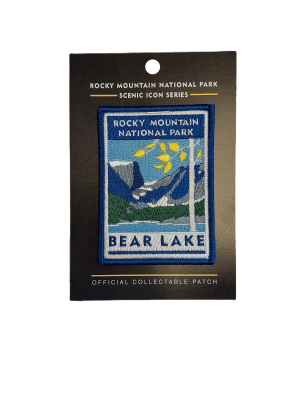 A collectible Scenic Icon Series patch featuring the RMNP Bear Lake design.