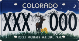Colorado license plate with a deer and flowers.