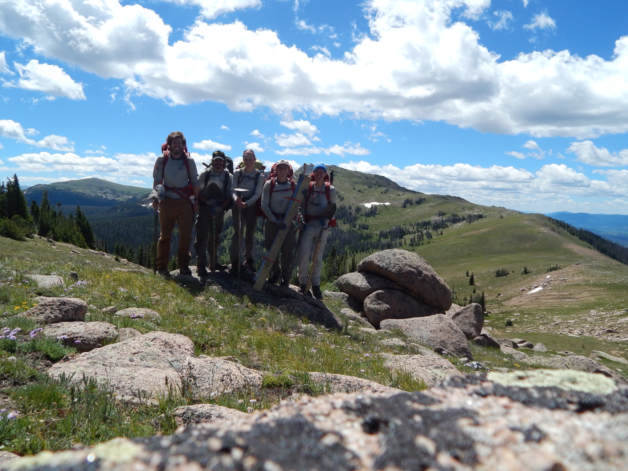 The Rawah Crew atop the Medicine Bow Trail. 