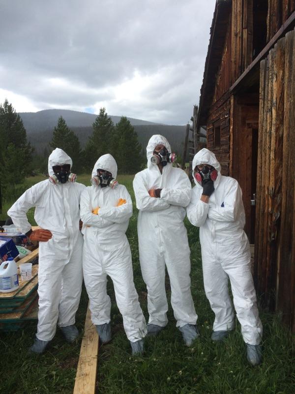 The crew in their PPE for the Little Buckaroo Barn 