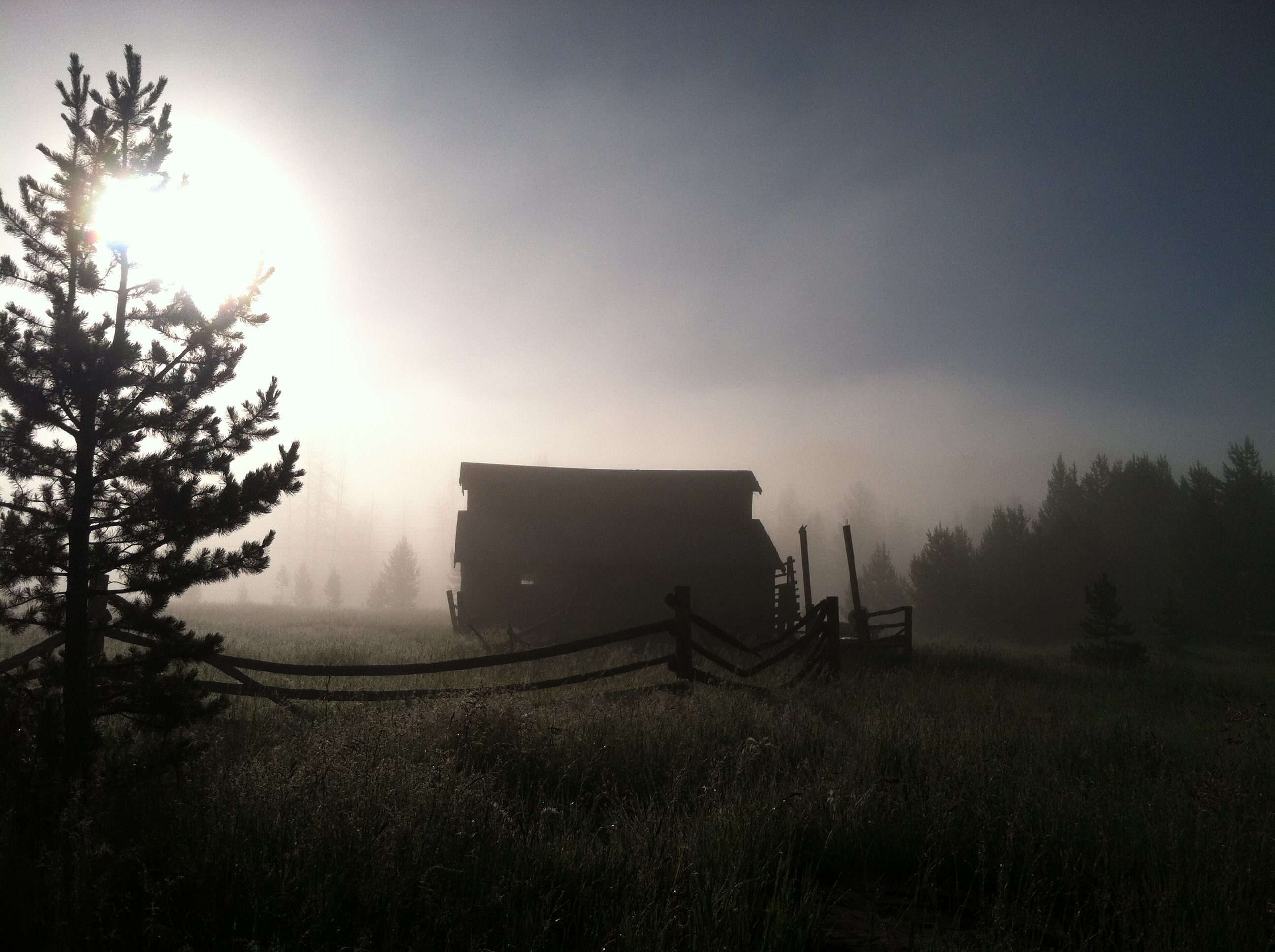 We encircled our worksite through a meadow of dew frosted grasses, an elusive rainbow arched over our dirt path allowing us to peer at the historic Little Buckaroo Barn it its natural state, so primitive, so isolate, and so hauntingly beautiful.