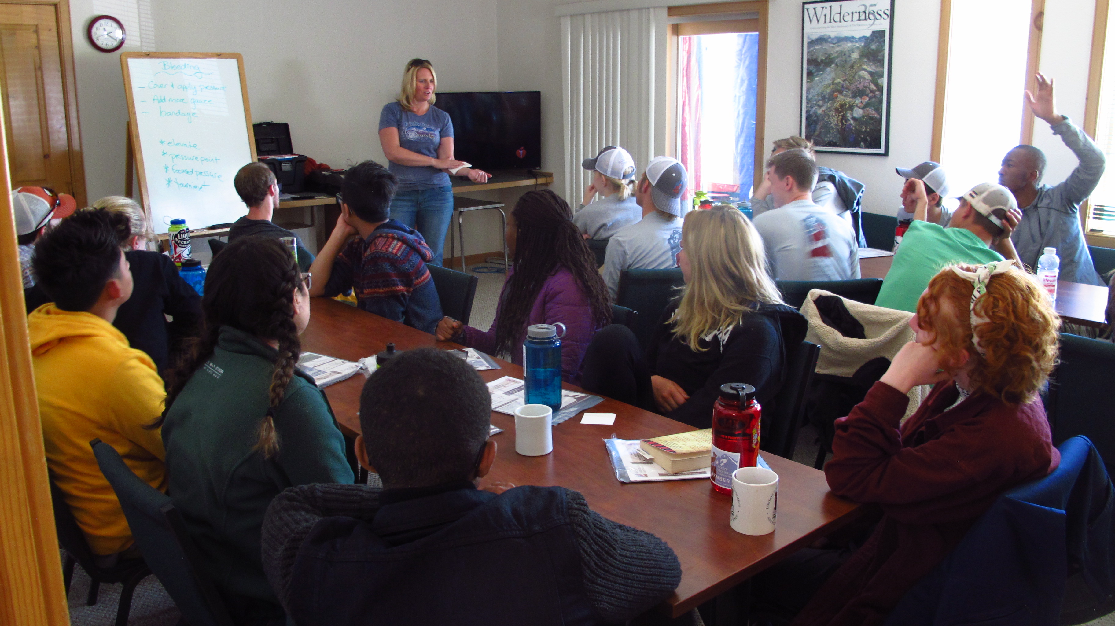 Group of people attending a seminar about First Aid