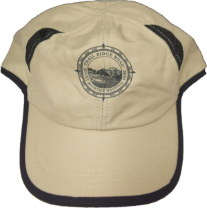 A RMNP Tan Wicking hat with a logo on it.