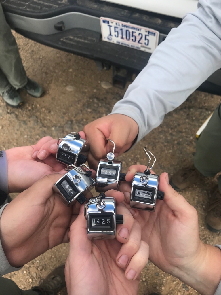 A group of people holding a bunch of keys.