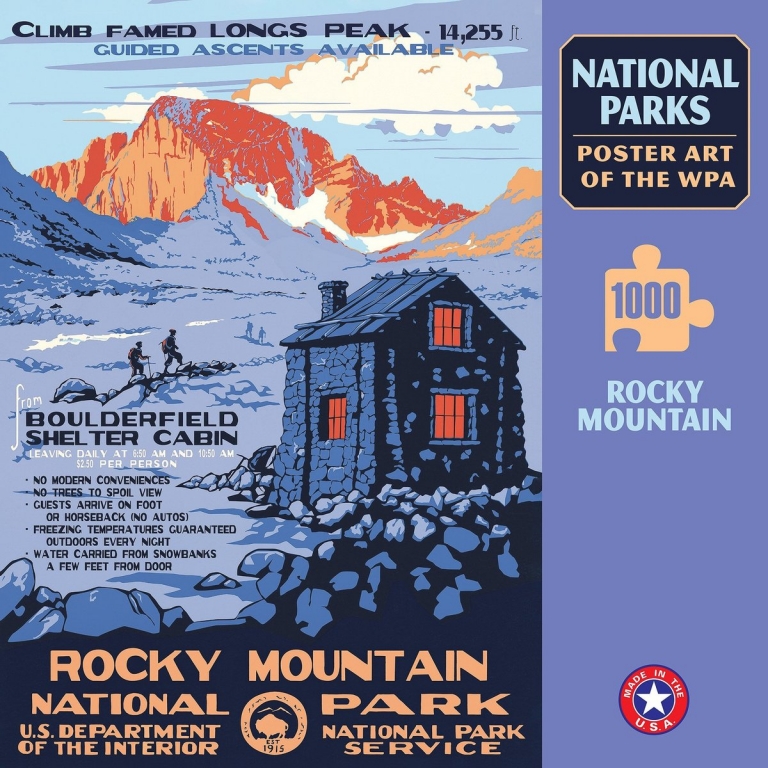 Puzzle Longs Peak WPA Poster Jigsaw Rocky Mountain Conservancy