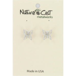 Nature's cast metalworks Butterfly Post earrings.