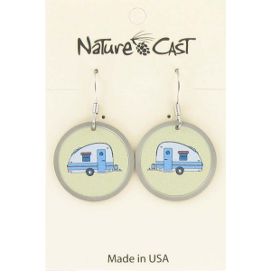 A pair of Nature Cast Vintage Camper Dangle earrings.