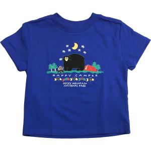 A toddler t - shirt with an image of a bear in the night sky.