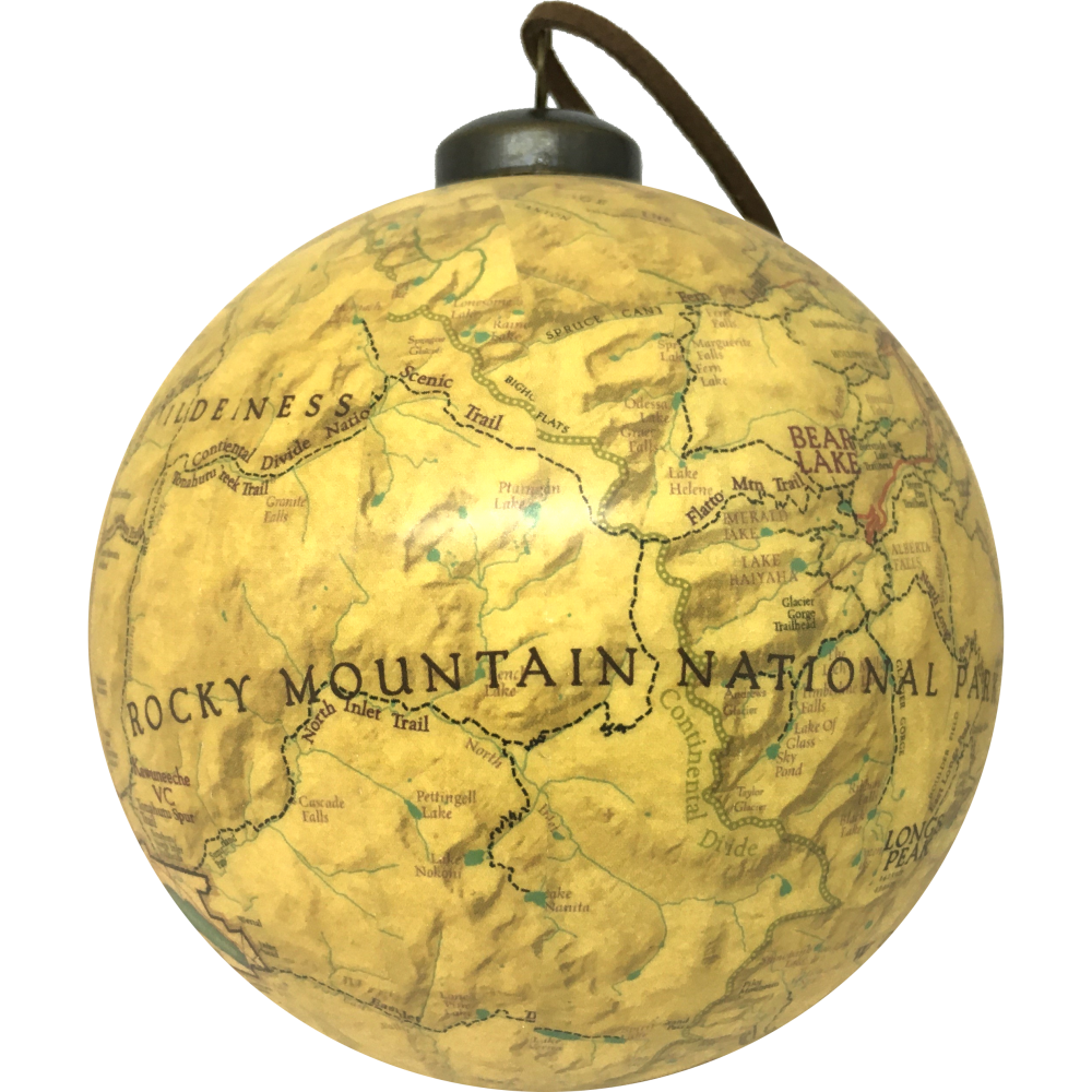 RMNP Map Bulb Ornament