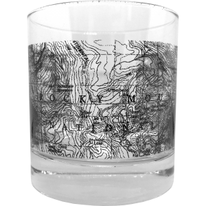 A RMNP Map Whiskey glass.