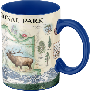 Elk national park Mug - RMNP Map Blue.