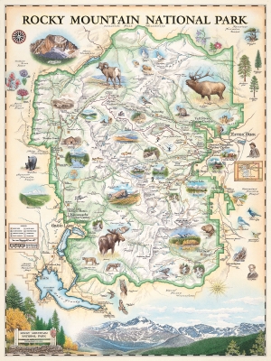 Rocky Mountain National Park Poster - RMNP Xplorer Map.