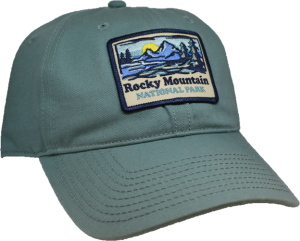 Rocky Watercolor Mountains Patch Hat.