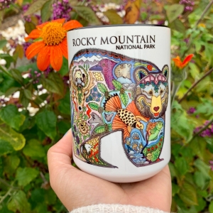 Rocky mountain national park Mug - RMNP Black Bear Collage.