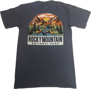Rocky mountain national park t-shirt.
Product Name: T-Shirt - RMNP Dotted Scenic