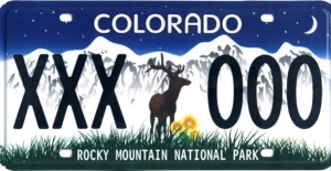 Rocky Mountain National Park license plate