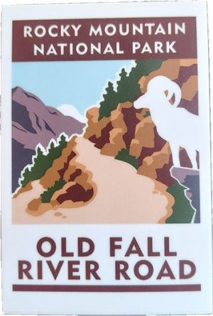 Rocky Mountain National Park Sticker-RMNP Travel Sticker Old Fall River Road.
