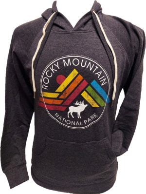 Rocky mountain national park Sweatshirt - RMNP GeoElk Hood.