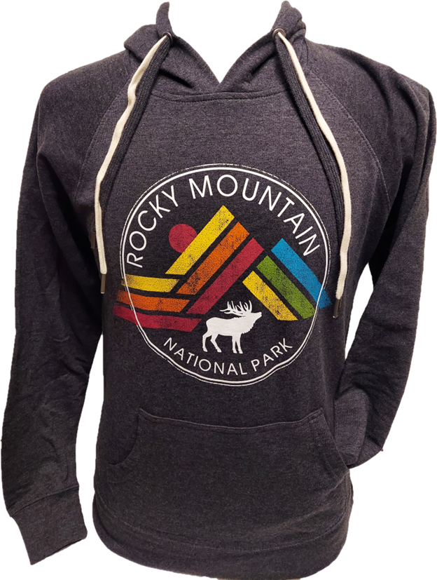 Rocky mountain national park Sweatshirt - RMNP GeoElk Hood.
