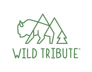 Green logo of Wild Tribute featuring a stylized bison and two triangular trees above the company name.
