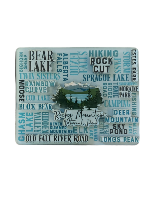 The Magnet - RMNP Icons 3D showcases a Rocky Mountain National Park-themed design with attractions like Bear Lake, Longs Peak, and Estes Park, all centered around an illustrated mountain scene.